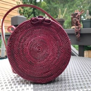 NEW Maroon Rattan Bag from Bali